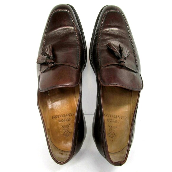 Sutor Mantellassi Brown Leather Apron Toe Tassel Loafers Size Mens US 7.5 M Nice main image 11